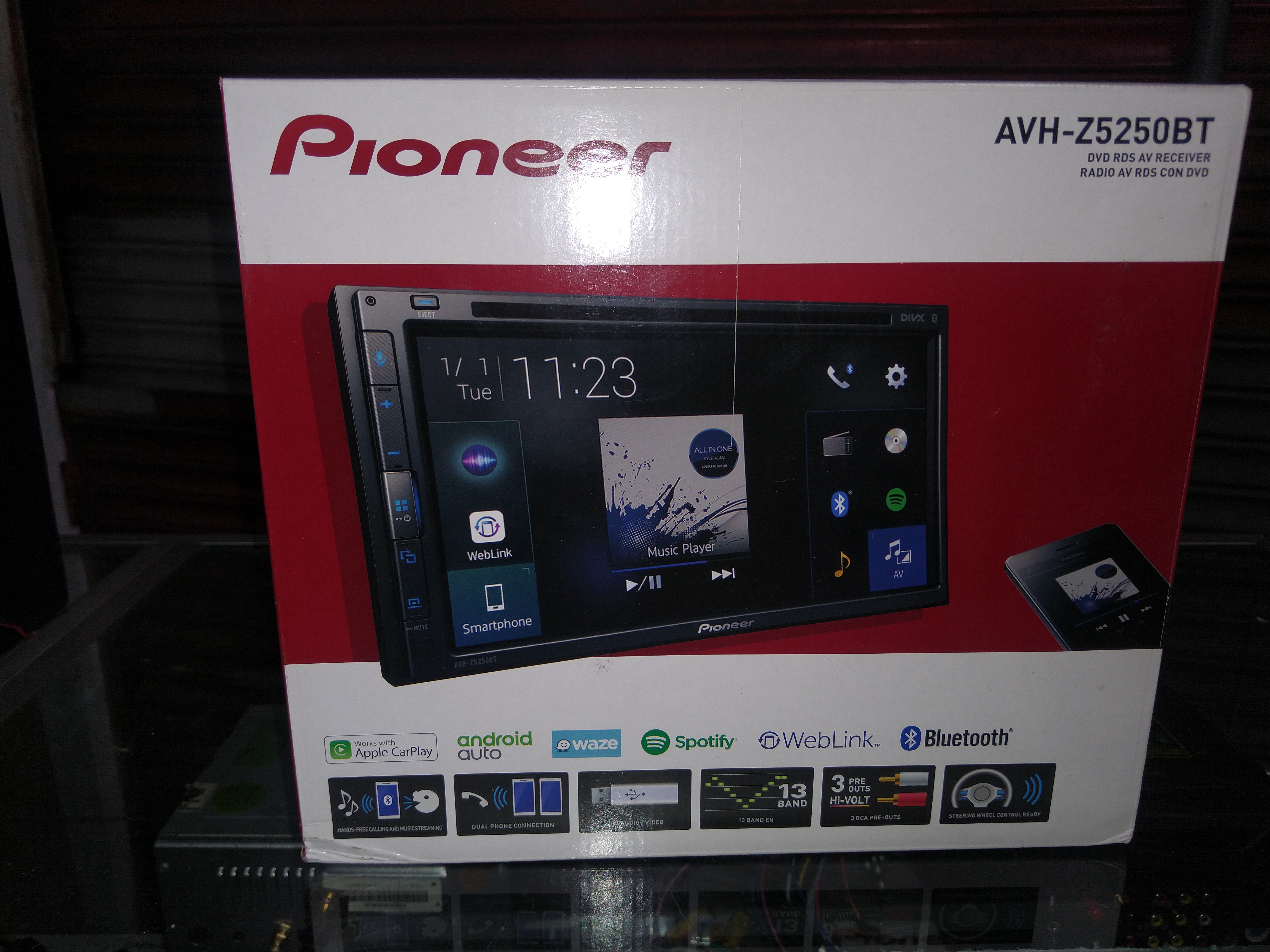 Radio Pioneer bluetooth android auto, apple car play, gps, web link, spotify, mirror link, dvd 