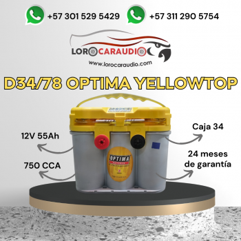Batería Optima Amarilla D34/78 AGM Espiral