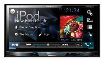 Radio Monitor Pioneer AVH-X5750BT 2-Din de 7" Bluetooth Integrado